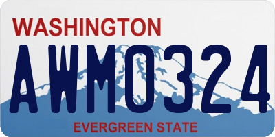 WA license plate AWM0324