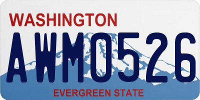 WA license plate AWM0526