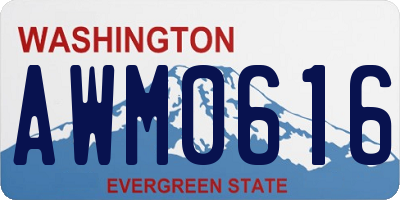 WA license plate AWM0616