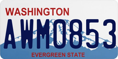 WA license plate AWM0853
