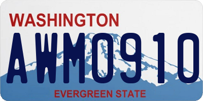 WA license plate AWM0910
