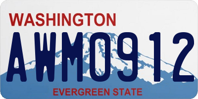 WA license plate AWM0912