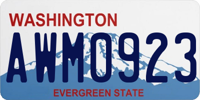 WA license plate AWM0923