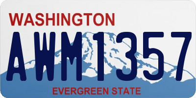WA license plate AWM1357