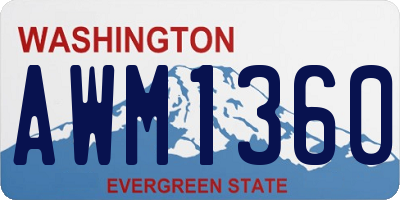 WA license plate AWM1360