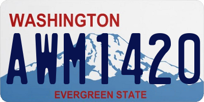 WA license plate AWM1420