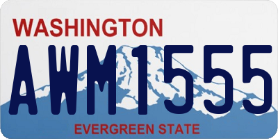 WA license plate AWM1555
