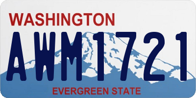 WA license plate AWM1721