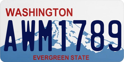 WA license plate AWM1789