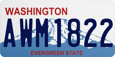 WA license plate AWM1822