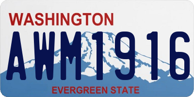 WA license plate AWM1916