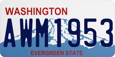 WA license plate AWM1953