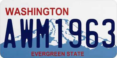 WA license plate AWM1963