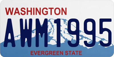WA license plate AWM1995