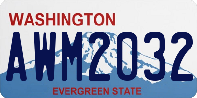 WA license plate AWM2032