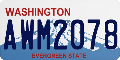 WA license plate AWM2078