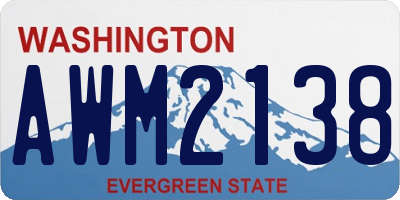 WA license plate AWM2138