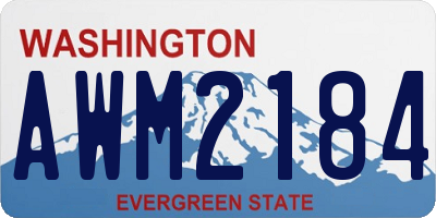 WA license plate AWM2184