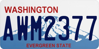 WA license plate AWM2377
