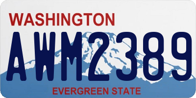 WA license plate AWM2389