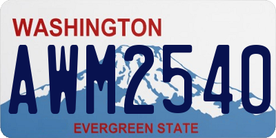 WA license plate AWM2540