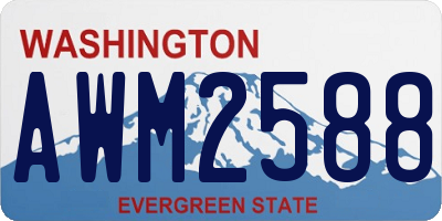WA license plate AWM2588