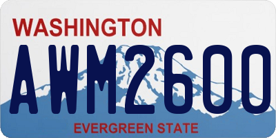 WA license plate AWM2600