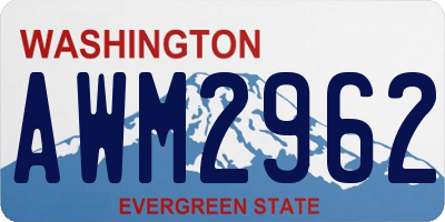 WA license plate AWM2962