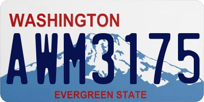 WA license plate AWM3175