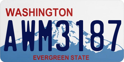 WA license plate AWM3187