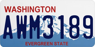WA license plate AWM3189