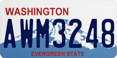 WA license plate AWM3248