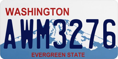 WA license plate AWM3276