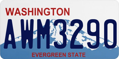 WA license plate AWM3290