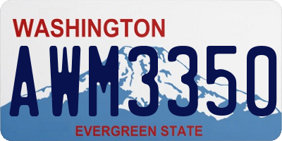 WA license plate AWM3350