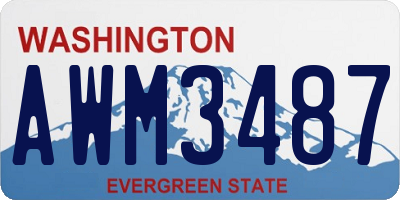 WA license plate AWM3487