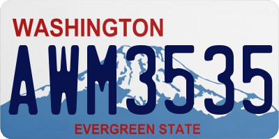WA license plate AWM3535
