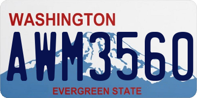 WA license plate AWM3560