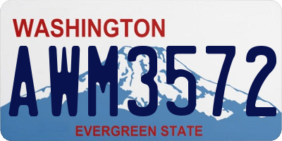 WA license plate AWM3572