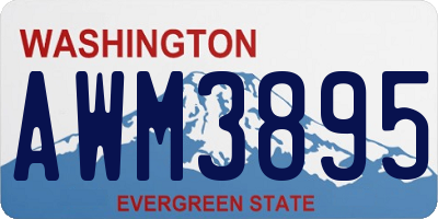 WA license plate AWM3895