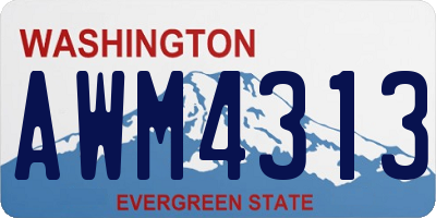 WA license plate AWM4313