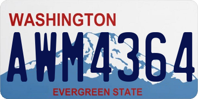 WA license plate AWM4364