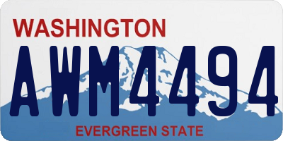 WA license plate AWM4494