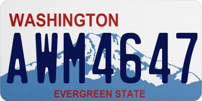 WA license plate AWM4647