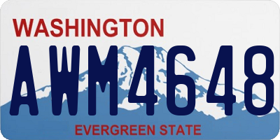 WA license plate AWM4648