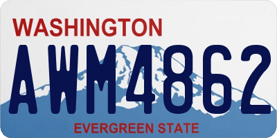 WA license plate AWM4862