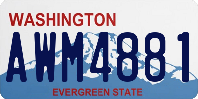 WA license plate AWM4881
