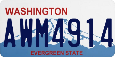 WA license plate AWM4914