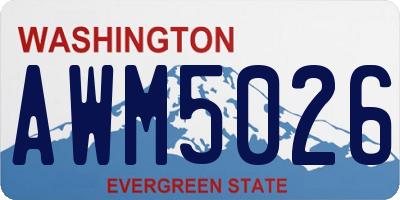 WA license plate AWM5026