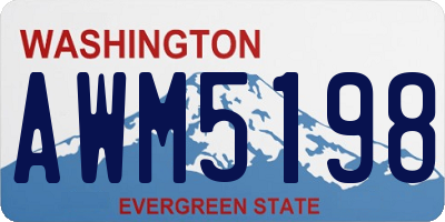 WA license plate AWM5198